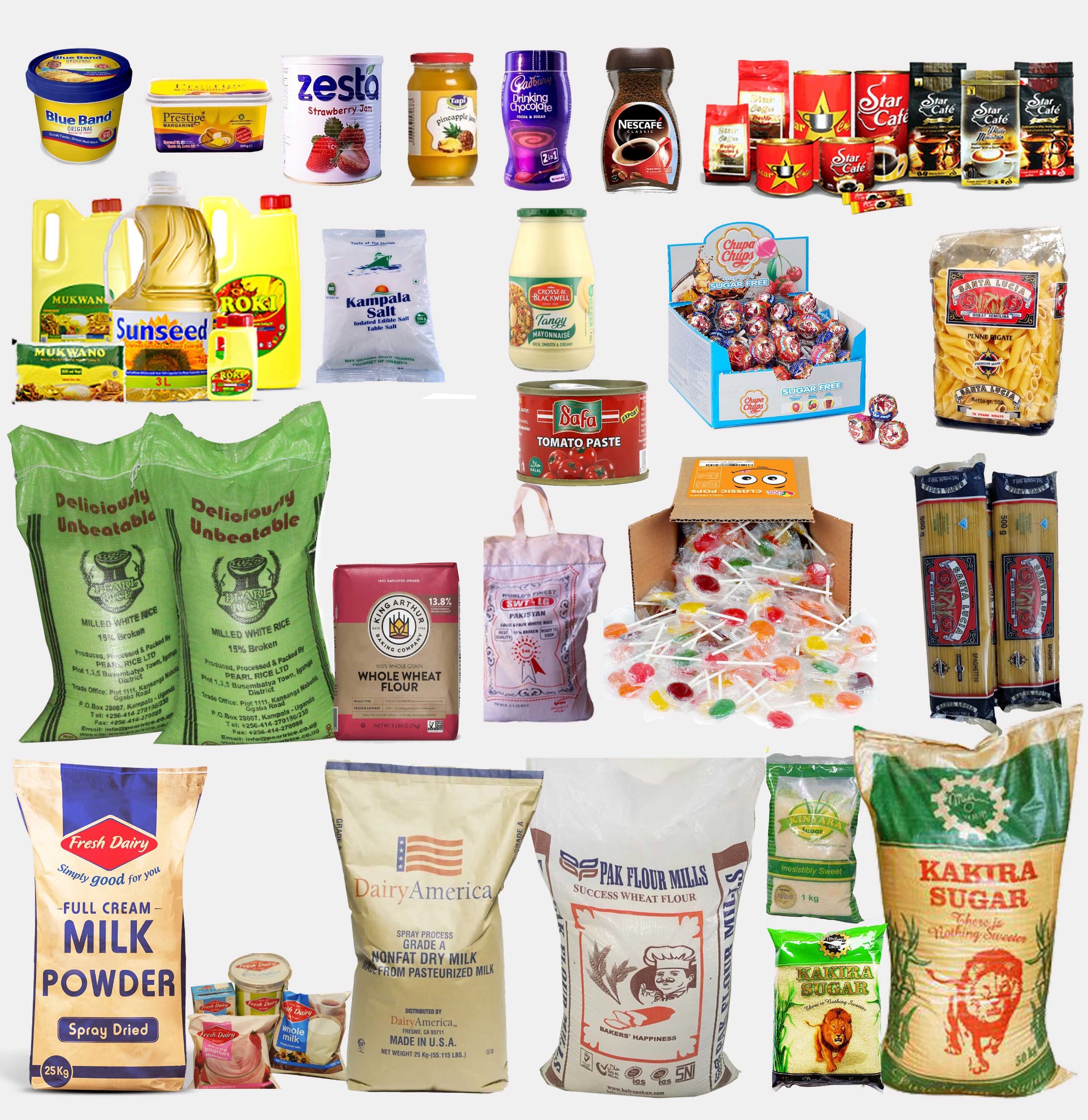 Food and consumer products collage